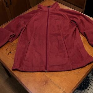 Columbia Women's Fleece Zip Up Jacket Deep Red‎ Women’s Medium